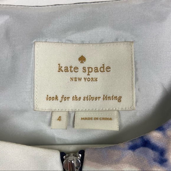 Kate Spade Women's Floral Bluedusk Zip Joss Dress Sz 4 - Picture 8 of 9